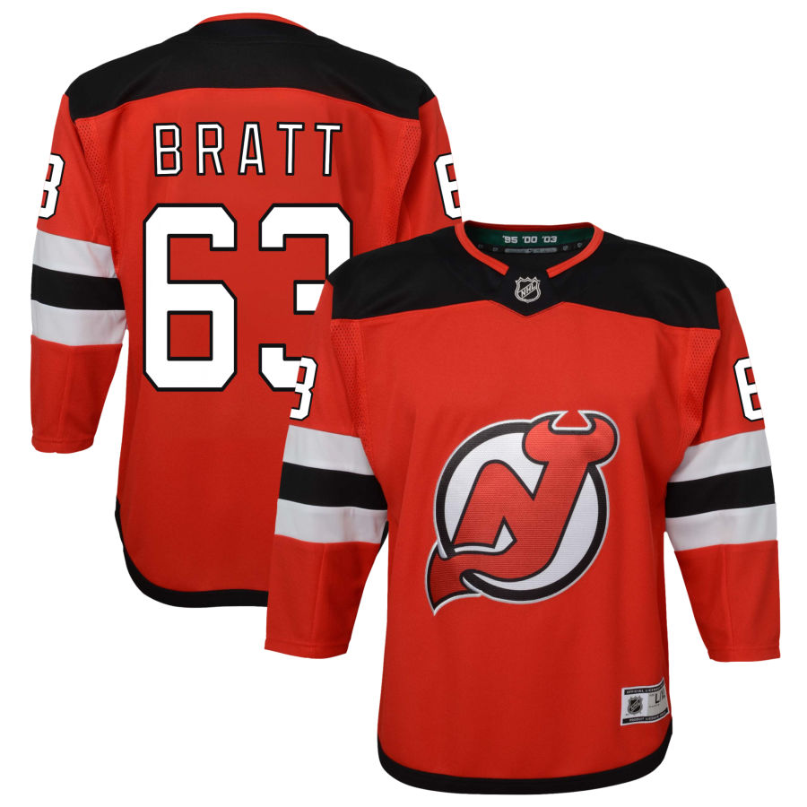 Jesper Bratt New Jersey Devils Youth Home Premier Jersey - Red