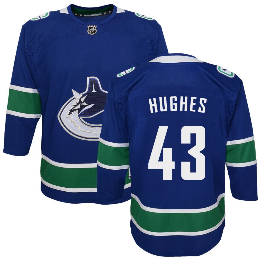 Quinn Hughes Vancouver Canucks Youth Premier Jersey - Blue